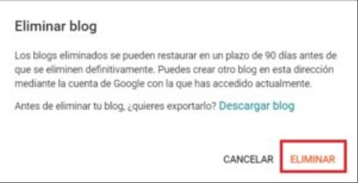 Cómo crear un blog en Blogger - Cómo eliminar blog en Blogger